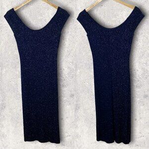 Vintage Gunne Sax Jessica McClintock‎ Sequin Maxi Dress Blue Size Small 1980s S